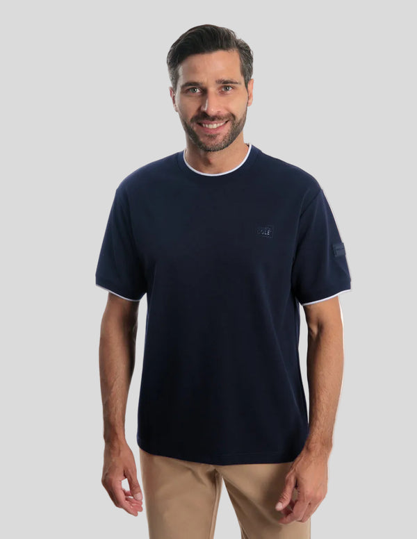 Playera Kenneth Cole Manga Corta Ribetes Contraste