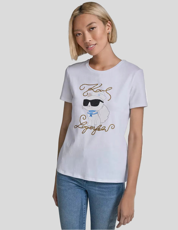Playera Karl Lagerfeld Mujer Manga Corta Choupette