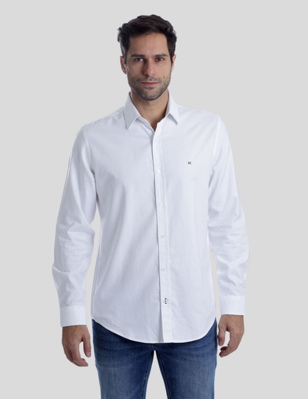 Camisa Kenneth Cole Manga Larga Slim Fit Basica