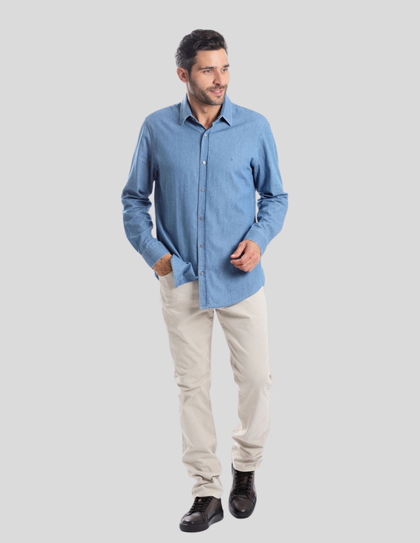 Camisa Kenneth Cole Manga Larga Slim Fit