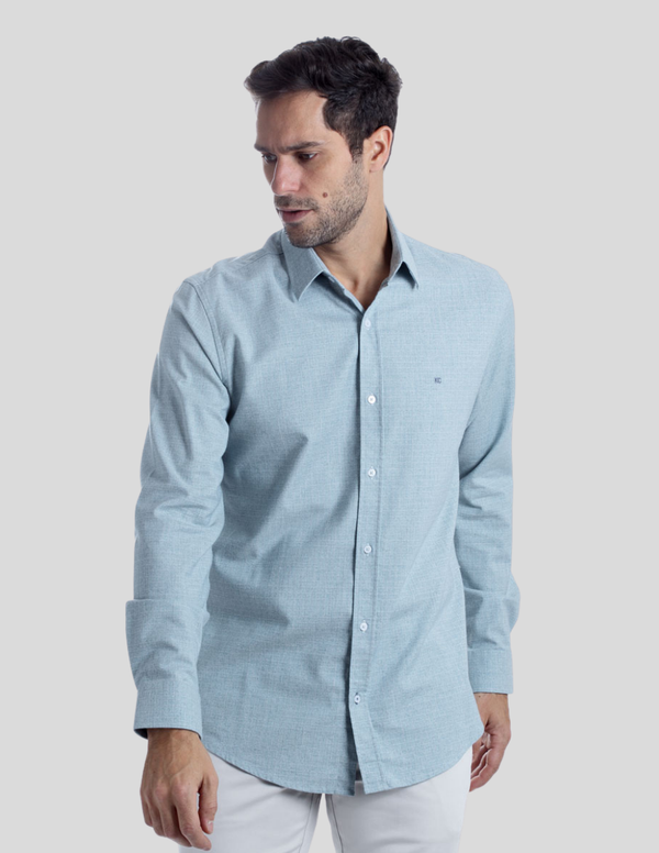 Camisa Kenneth Cole Manga Larga Slim Fit Cuadros