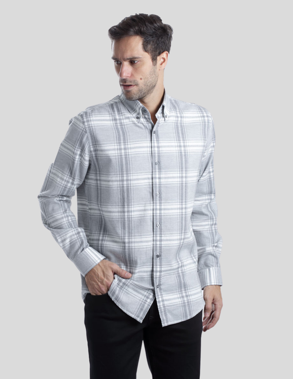 Camisa Kenneth Cole Manga Larga Slim Fit Cuadros
