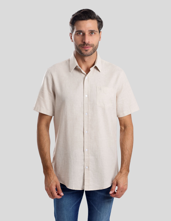Camisa Kenneth Cole Manga Corta Slim Fit Con Bolsillo