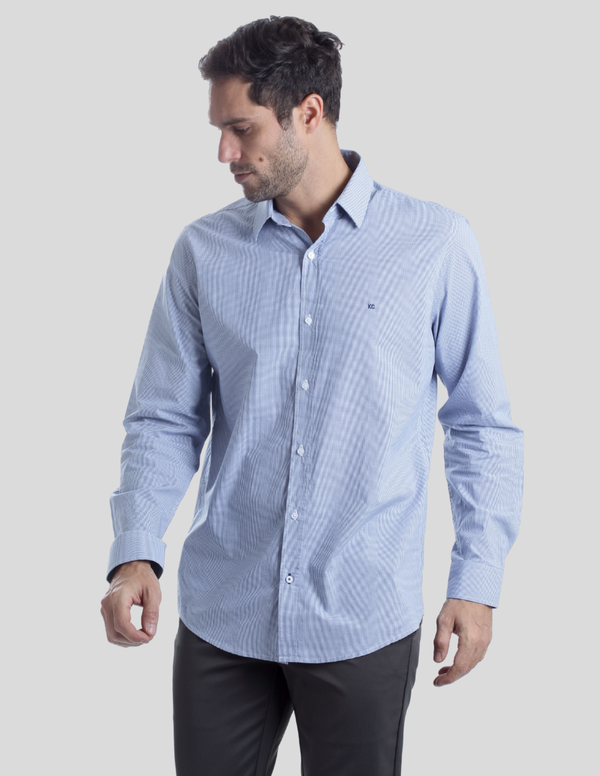 Camisa Kenneth Cole Manga Larga Slim Fit Cuadros