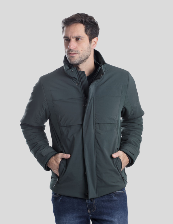 Chamarra Kenneth Cole Acolchada Bolsillos Con Cierre