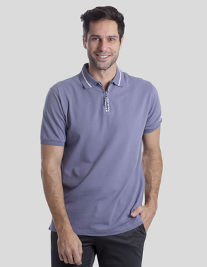 Playera Tipo Polo Kenneth Cole Manga Corta Cuello De Cierre